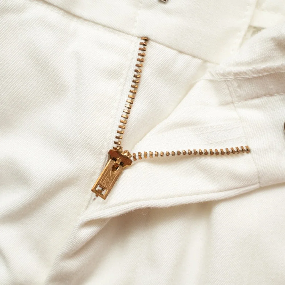 Vintage 60s 70s Vietnam Era US Navy Mens Trousers White Pleated Small Blemishes